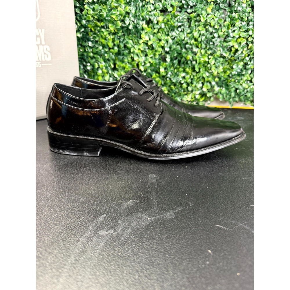 Stacy Adams Raynor 24748-001 Oxford Mens 9.5M Black Pleated Cap Toe Dress Shoes